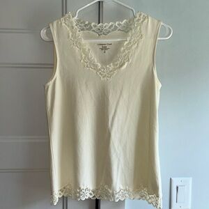 Cream lacy tank